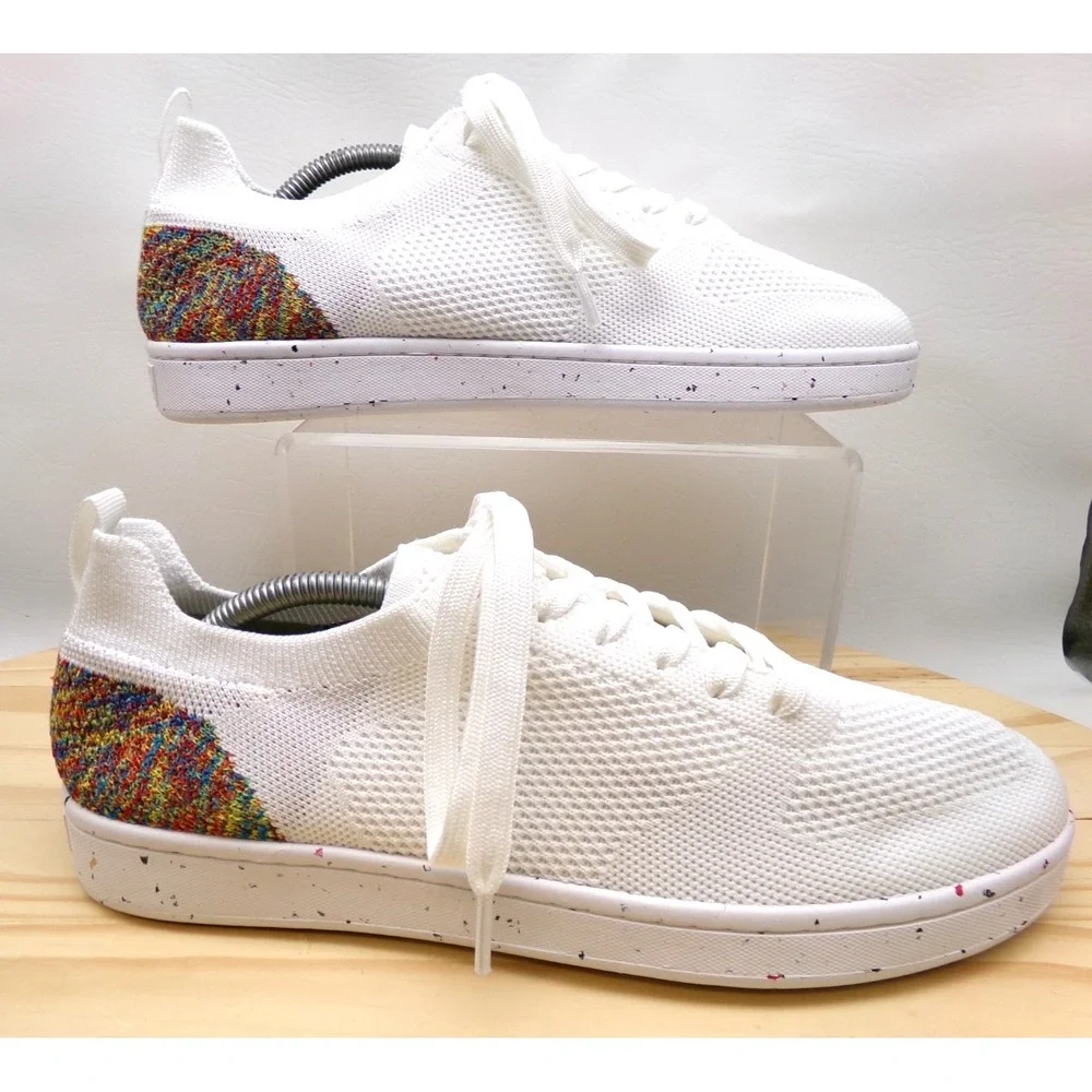 Suavs 247 Shoes Mens White Confetti Colorblock Size 11 Knit Sneakers Breathable